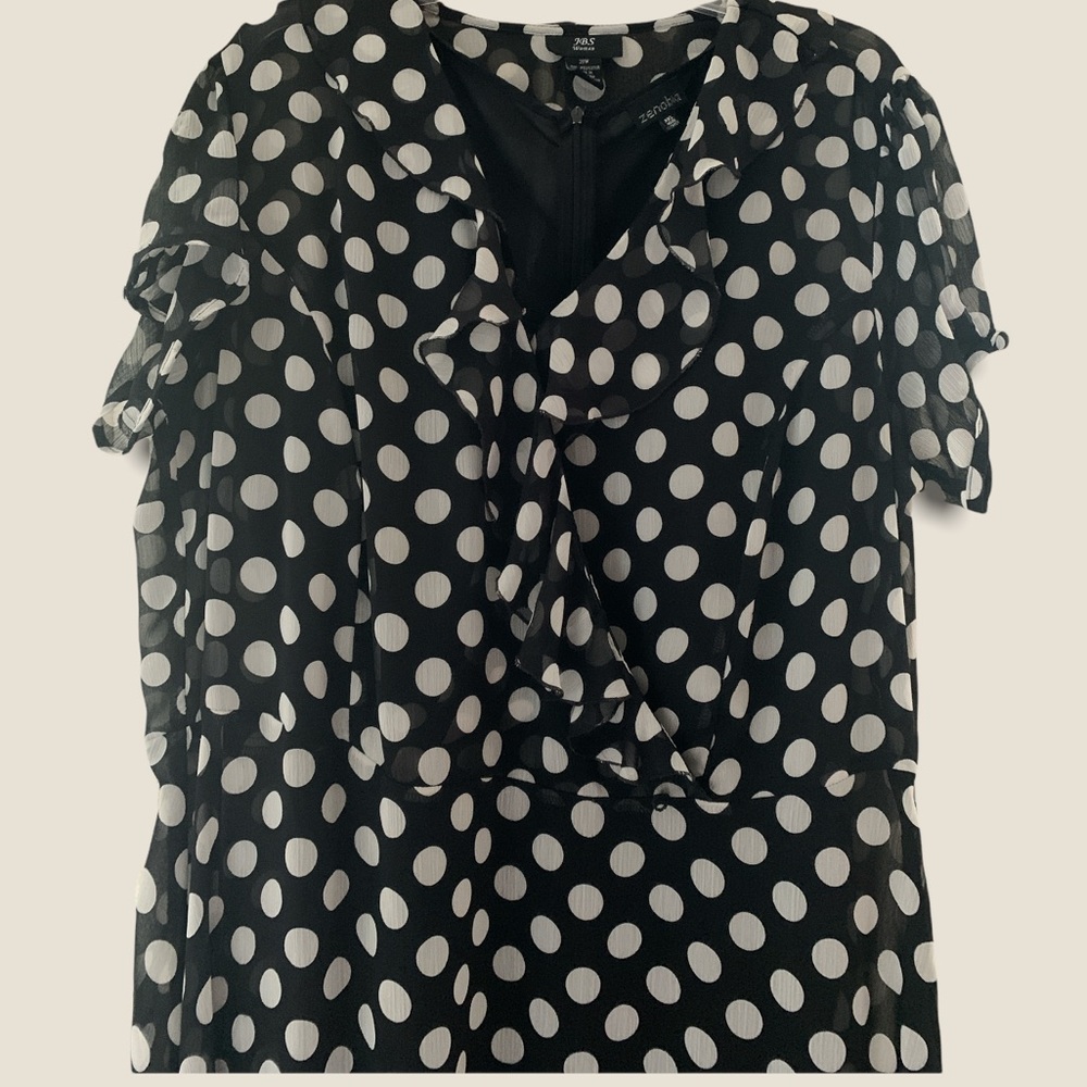JBS Black & White Polka Dot Dress Black Zenobia Short Jumper Curvy Plus Size 20 - Picture 2 of 11